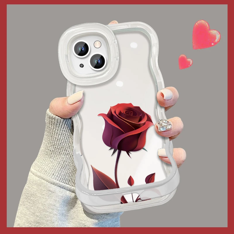 暗黑红玫瑰适用于苹果vivo华为oppo小米iPhone16双支架创意手机壳