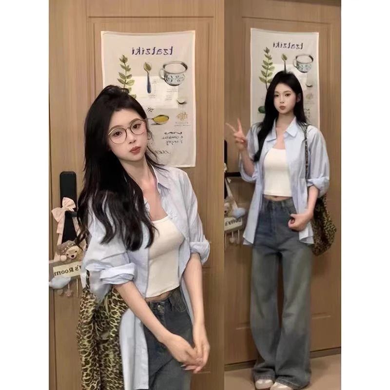 【小巧定制】XQ2408夏季新款设计感时尚显瘦百搭防晒衬衣