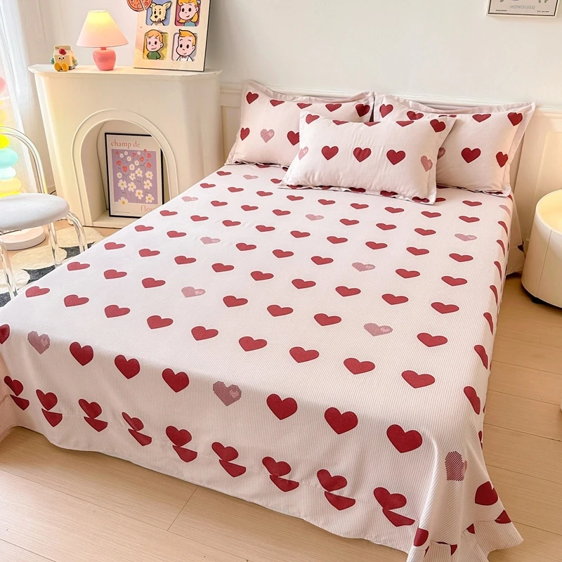 加厚原棉床单磨毛秋冬学生宿舍单人床单家用双人坑单简约