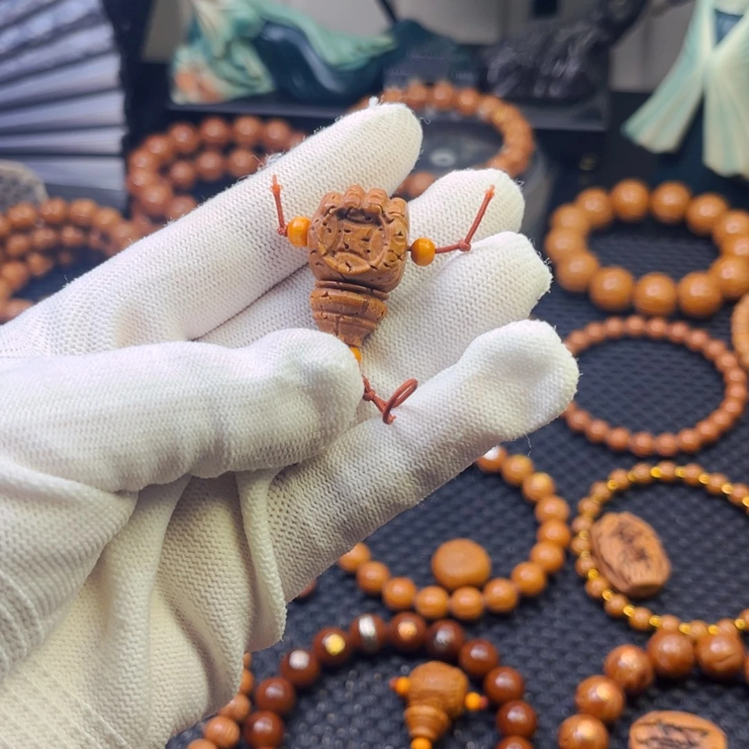 吊坠桃核17尺桃核雕刻三通