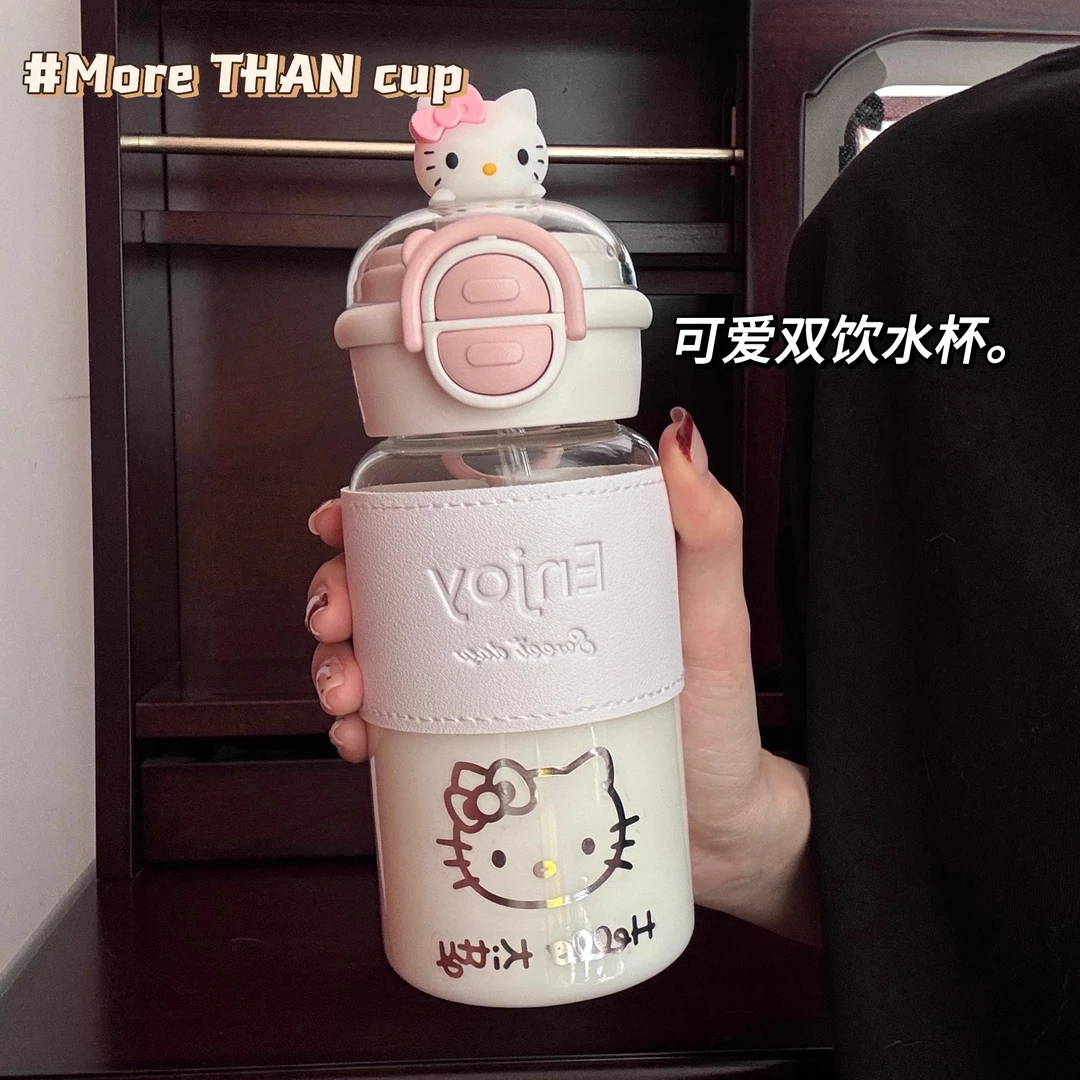 hellokitty联名水杯子爆款2025新款小众生日礼物送女生夏天玻璃杯