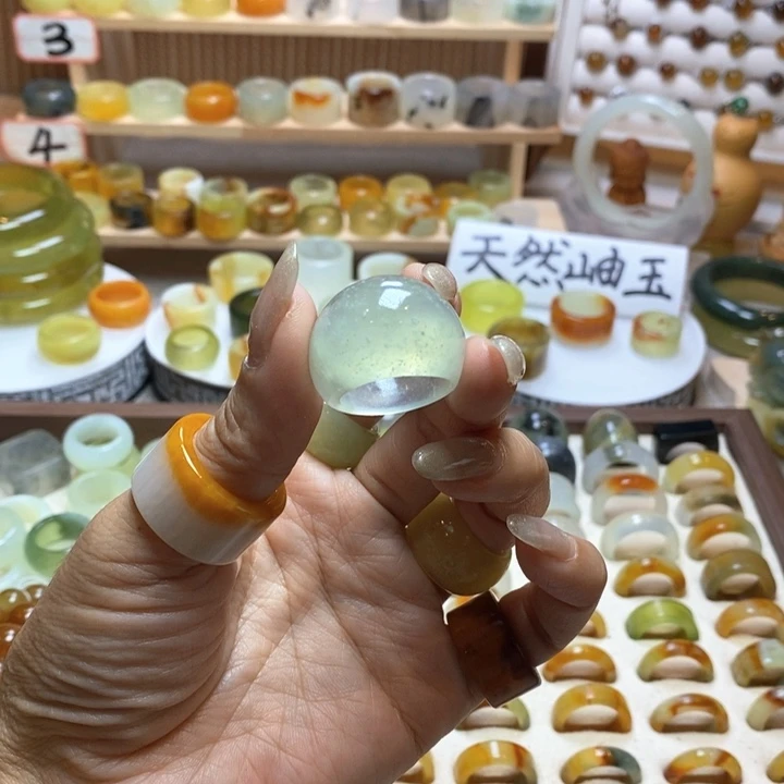 江***岫玉未镶嵌戒指岫玉精品指环内径 19-