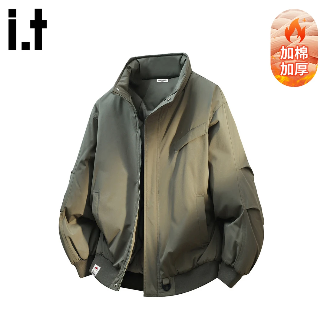 i.t:CHOCOOLATE美式夹克棉服男士冬季款宽松立领加厚抗寒高级外套