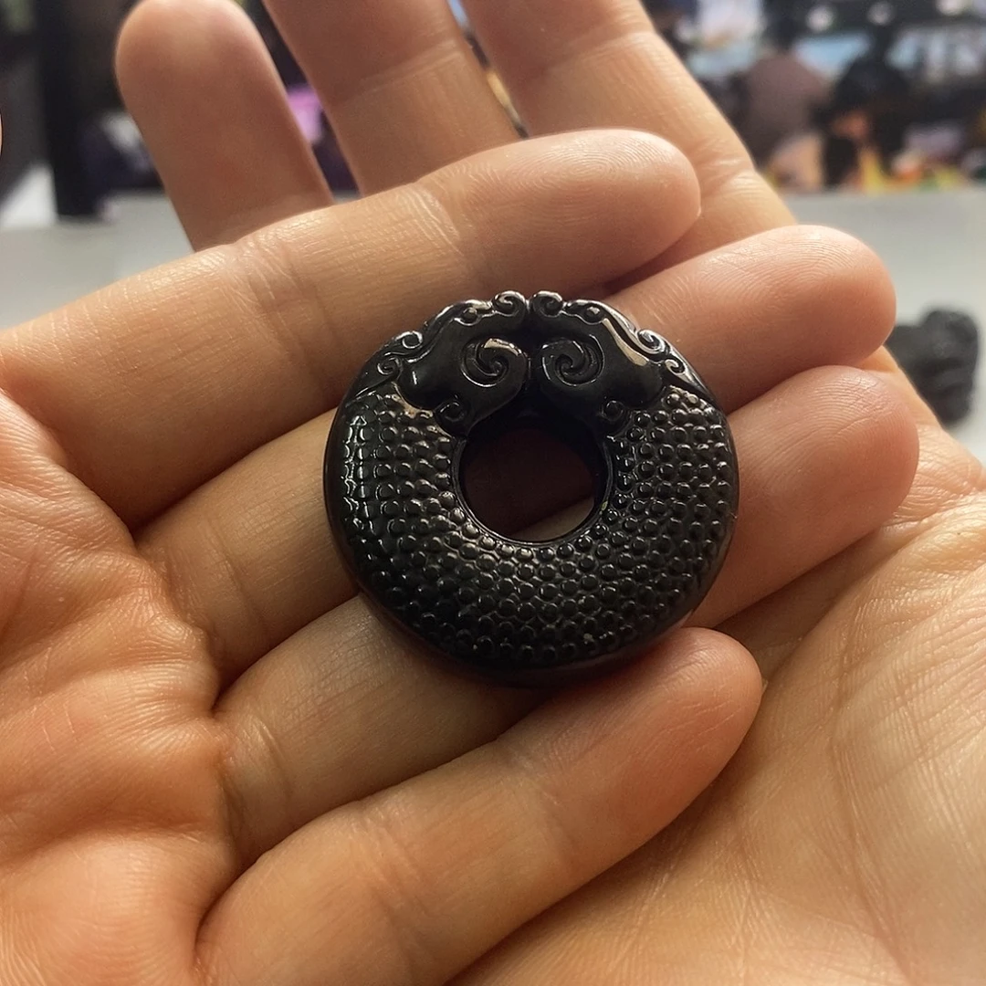 食***灵翡翠未镶嵌手链双龙