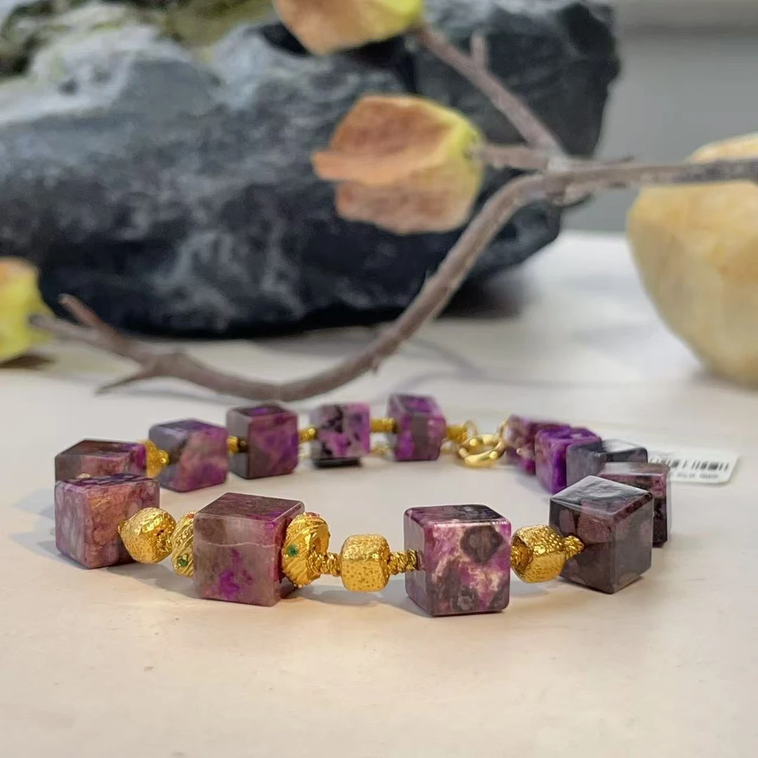 舒俱来酱红魔方手链/16cm/AZB5008（花卉）(微瑕)