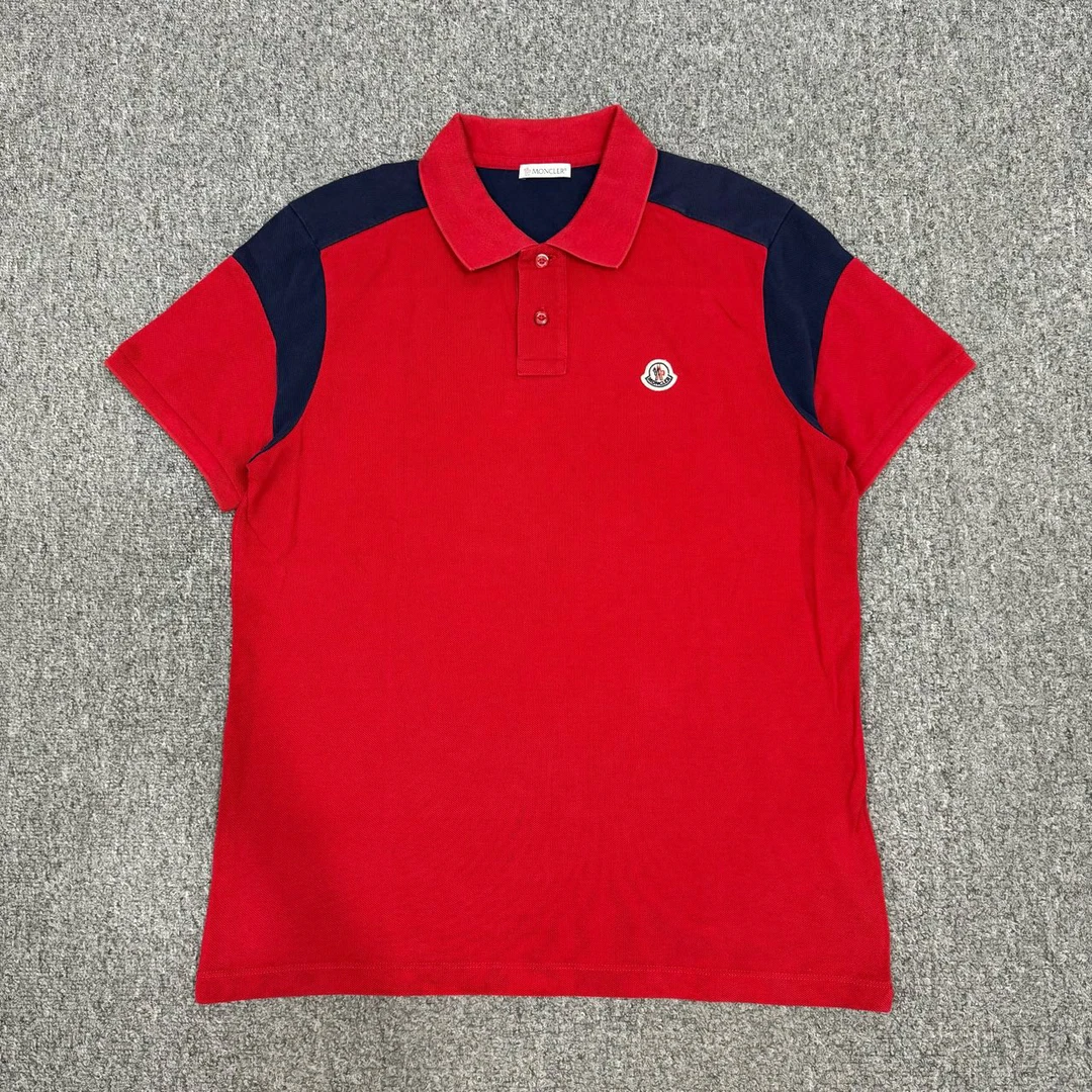 99新 MONCLER 13612991 蒙口 红色胸前徽标logo短袖Polo衫 M码