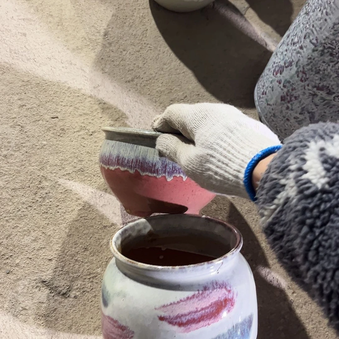 紫砂花盆里的小猫咪