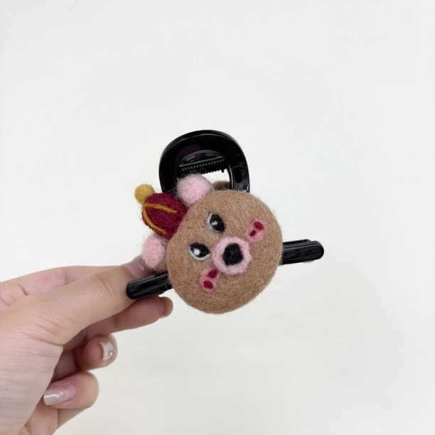 L504夕洛小熊长不大8cm抓夹时尚百搭简约气质半扎盘发夹头饰发饰