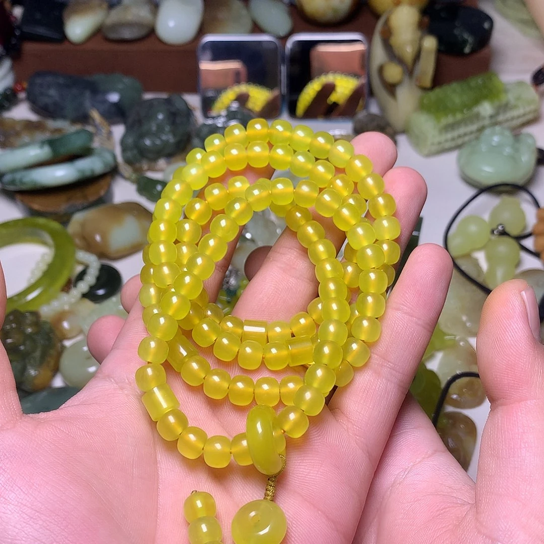 未镶嵌蛇纹石玉手链