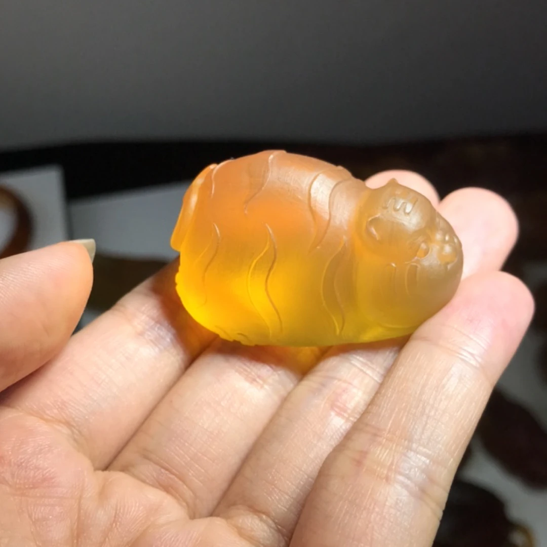 非金属树脂手链 金珀小萌虎 虎宝宝