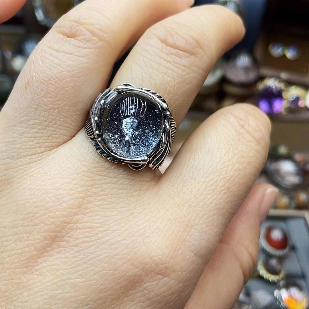 水晶戒指银S925镶嵌?****