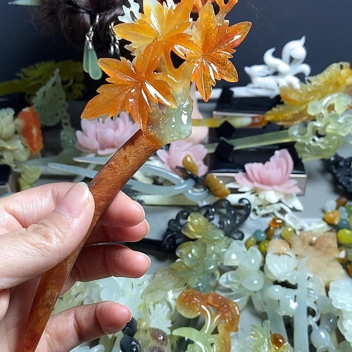 轩***琴岫玉未镶嵌发簪发簪
