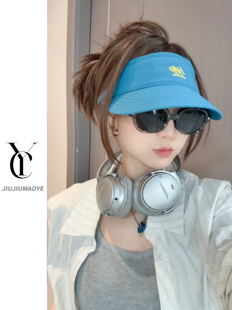 休闲风防晒空顶鸭舌帽空顶帽宽檐夏季帽子韩版防晒帽防紫外线