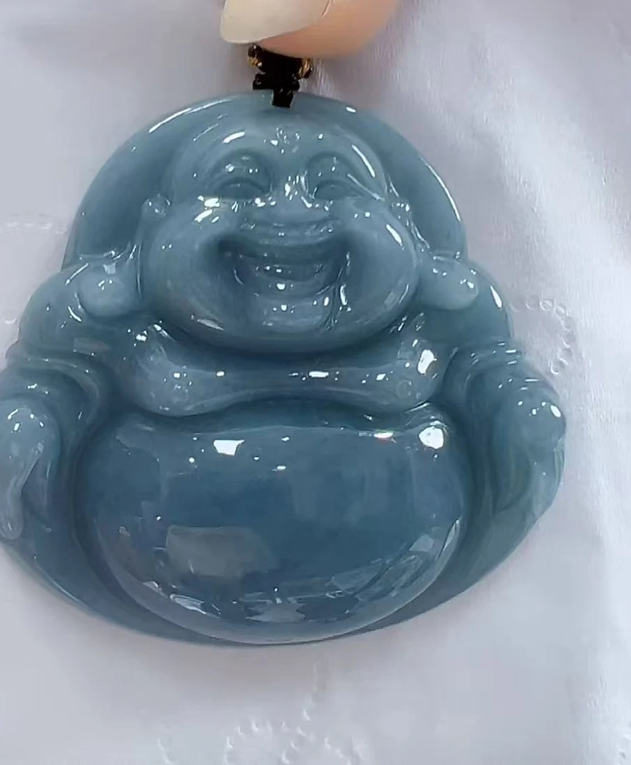 天然翡翠A货佛公（多样性发货只发一个）高49+宽52-55厚11+送绳