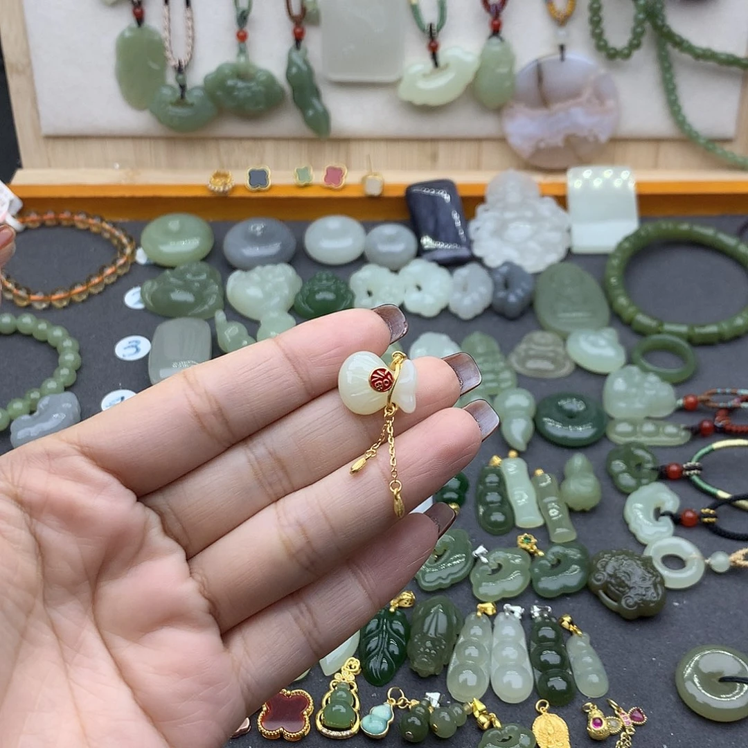 和田玉吊坠(不含链)银S925镶嵌