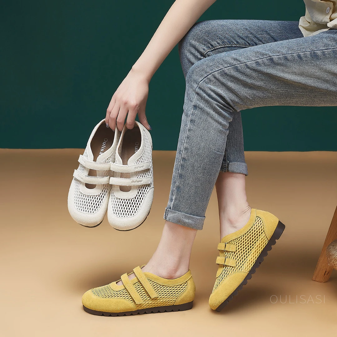 | 星河欲转 | 3公分云朵底 真皮+莱卡户外休闲单鞋透气拼接 604