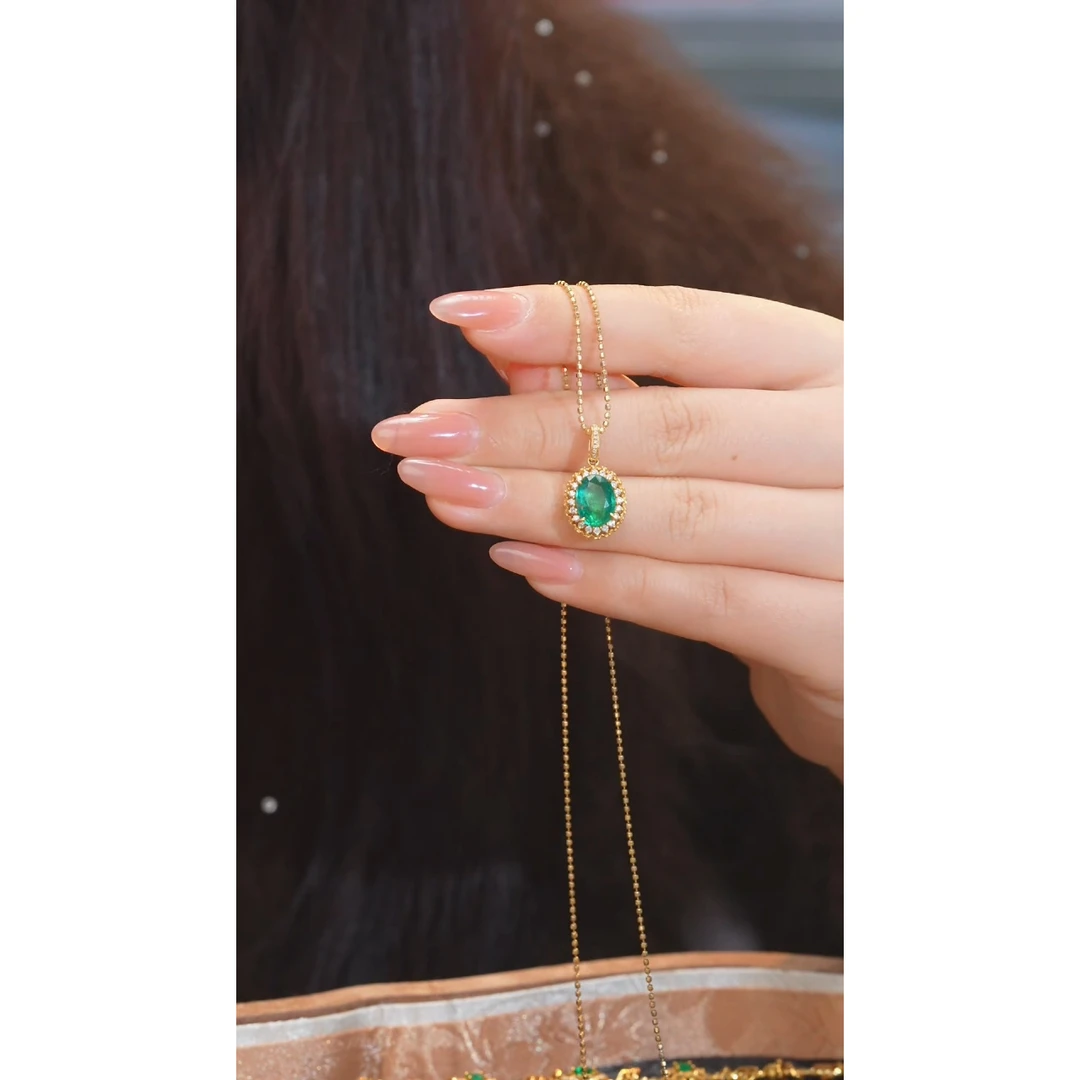 祖母绿吊坠不含链18K金镶嵌（2ct）@@U3427