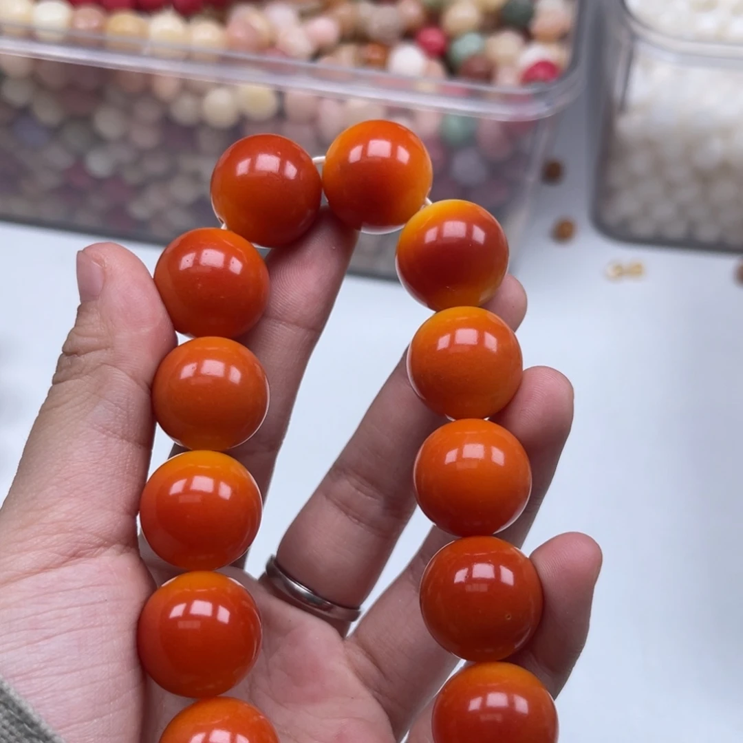 吊坠白玉菩提时**浅b17mm微瑕一串圆珠