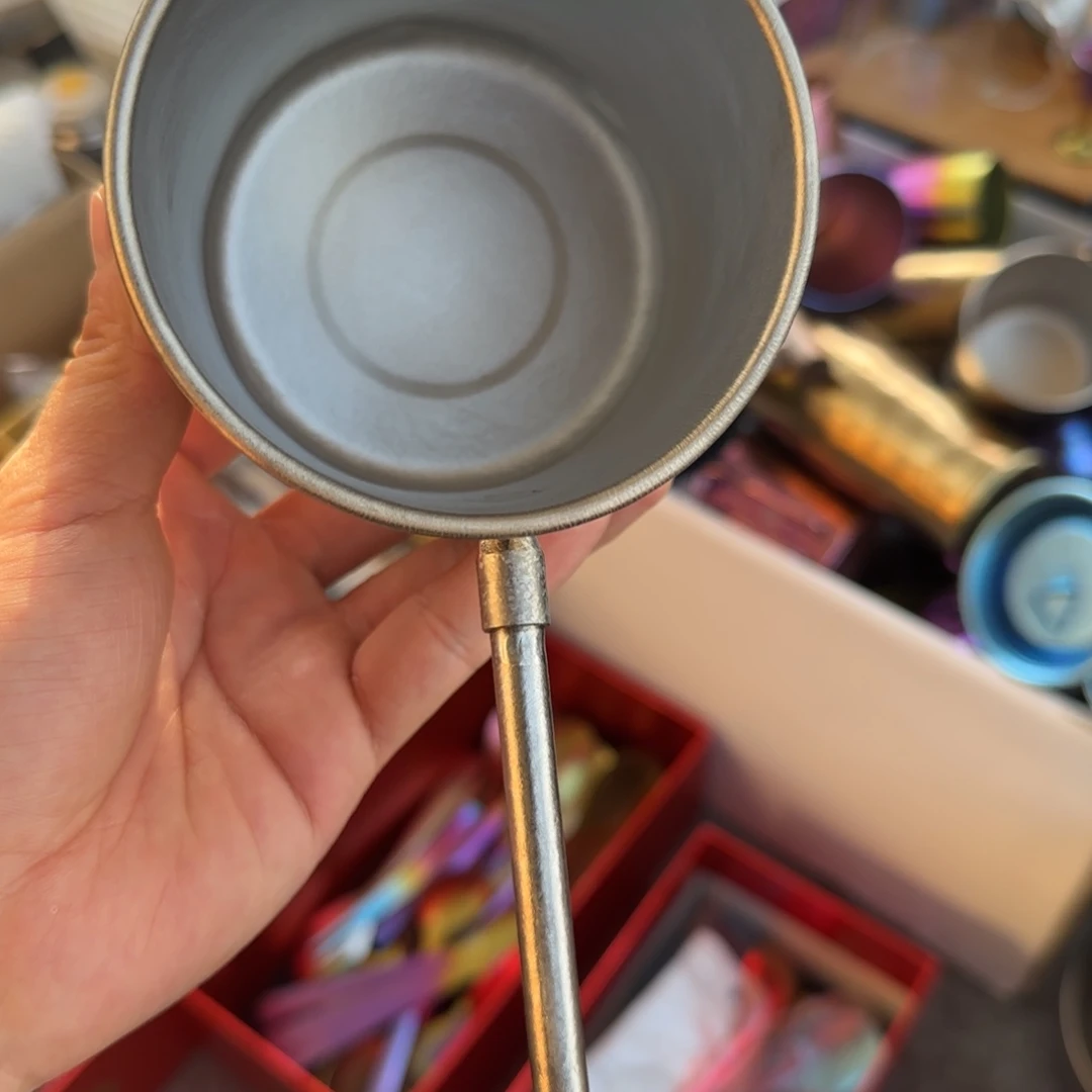 金属一个钛色罐罐茶杯瑕疵带盖子