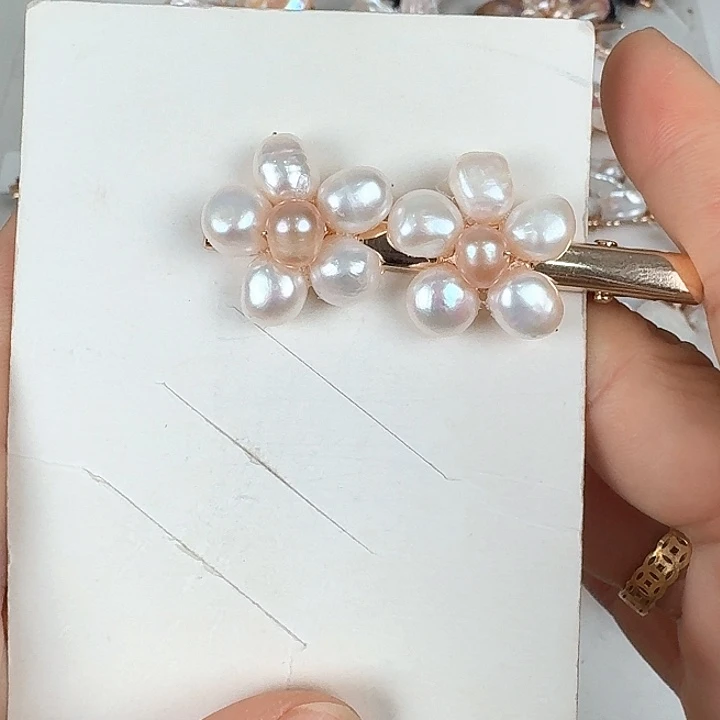 淡水珍珠发饰未镶嵌