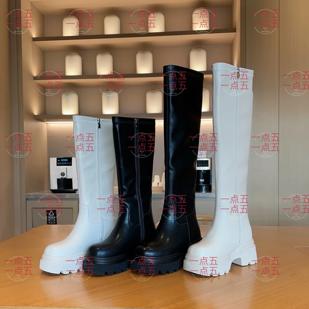 一点五隐形增高16-10CM女士长短靴女士真皮鞋子经典百搭时装靴