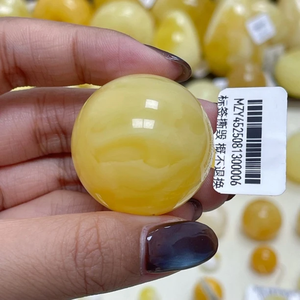 29.6mm圆珠橘皮· 蜜之缘臻选天然原矿琥珀蜜蜡