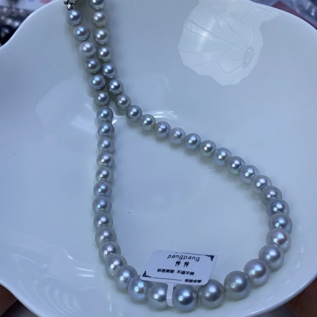 海水珍珠银S925镶嵌颈饰