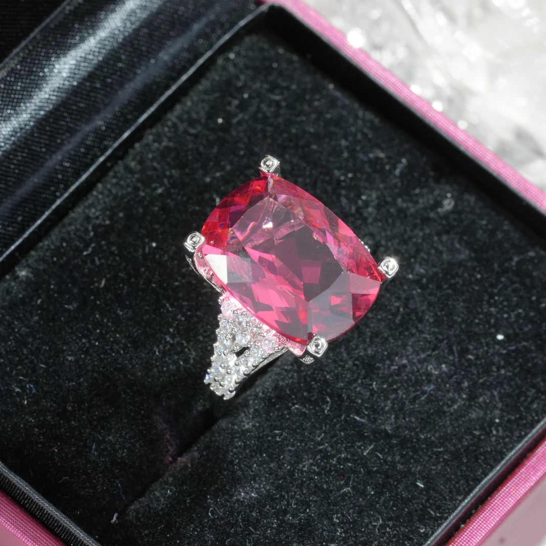 非金属珐琅戒指 气质轻奢时尚复古红色欧美中古镶嵌戒指5792-3