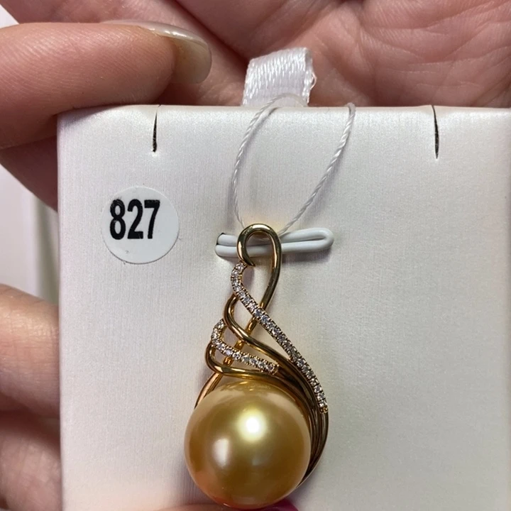海水珍珠吊坠(不含链)18K金镶嵌