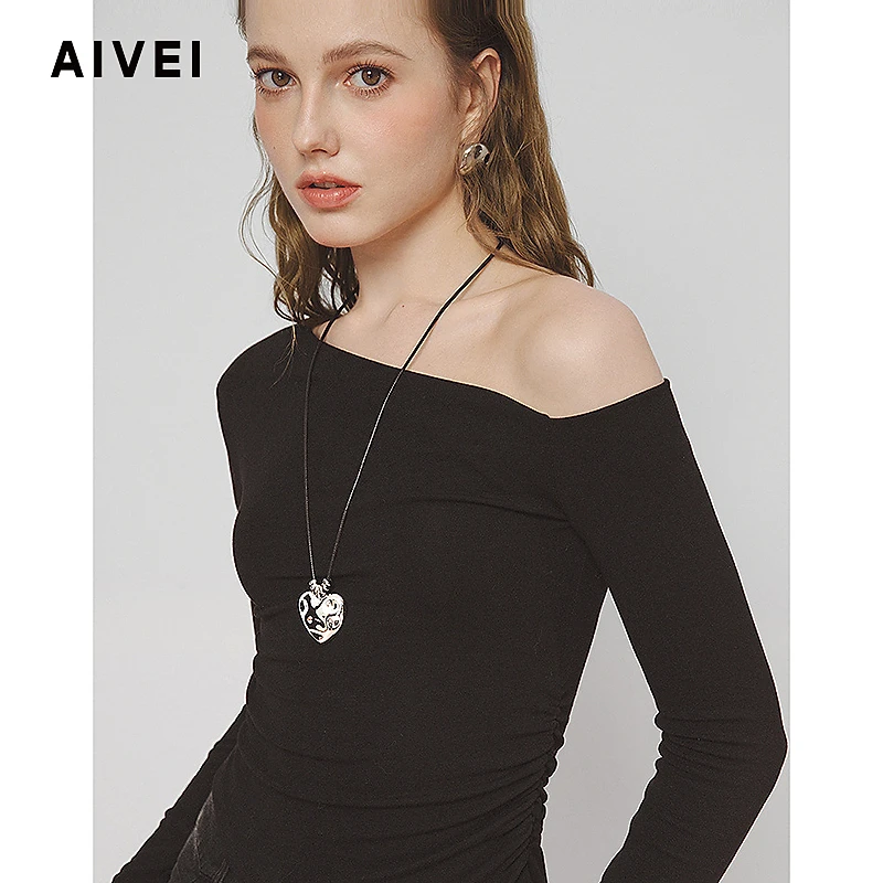 AIVEI欣贺艾薇2025春季春游小性感修身针织上衣S7180611