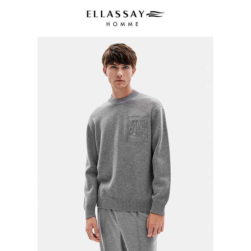 ELLASSAY歌力思男装秋冬新款塔斯马尼亚羊毛柔软半高领羊毛衫男士