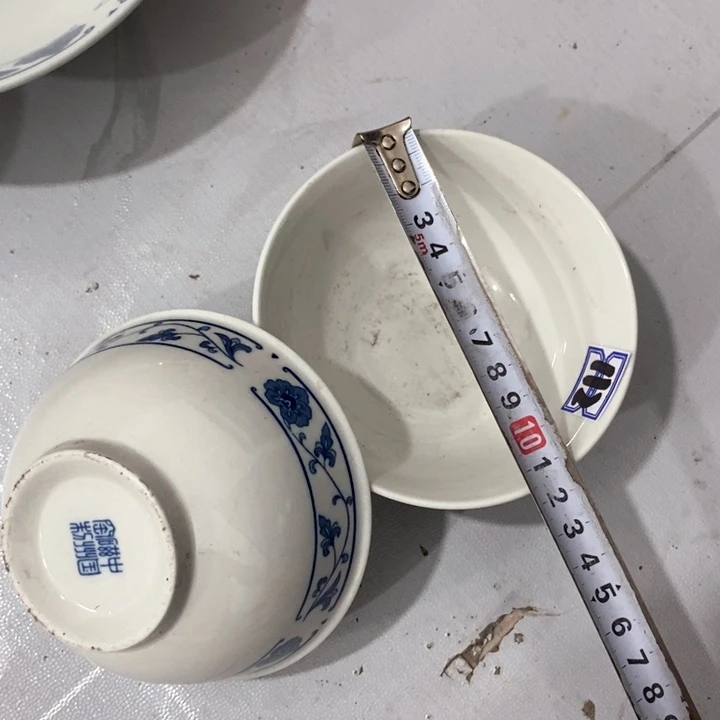 瓷片四厂翡翠瓷米饭碗一对