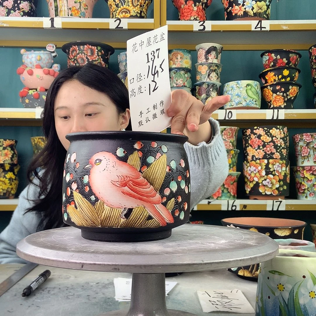 陶景德镇手工花盆137