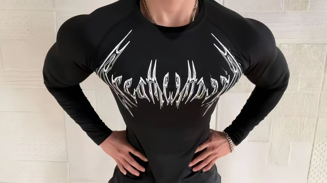 Breathedivinity 潮牌龙魂长袖健身运动紧身衣圆领打底衣男女同款