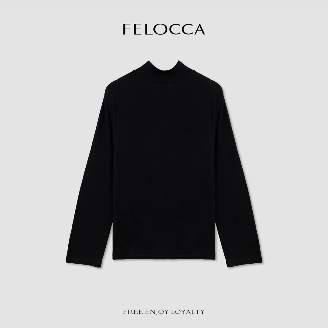 【FELOCCA】轻薄半高领毛衣长袖纯色针织打底衫CC2602
