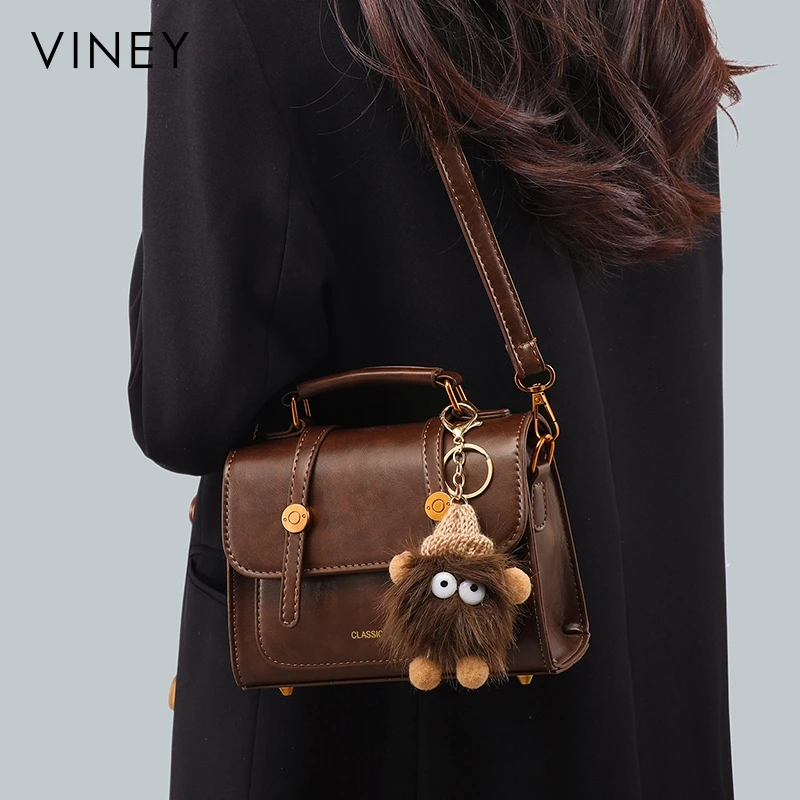 Viney包包女秋冬新款手提包复古韩系斜挎包生日圣诞礼物送女生