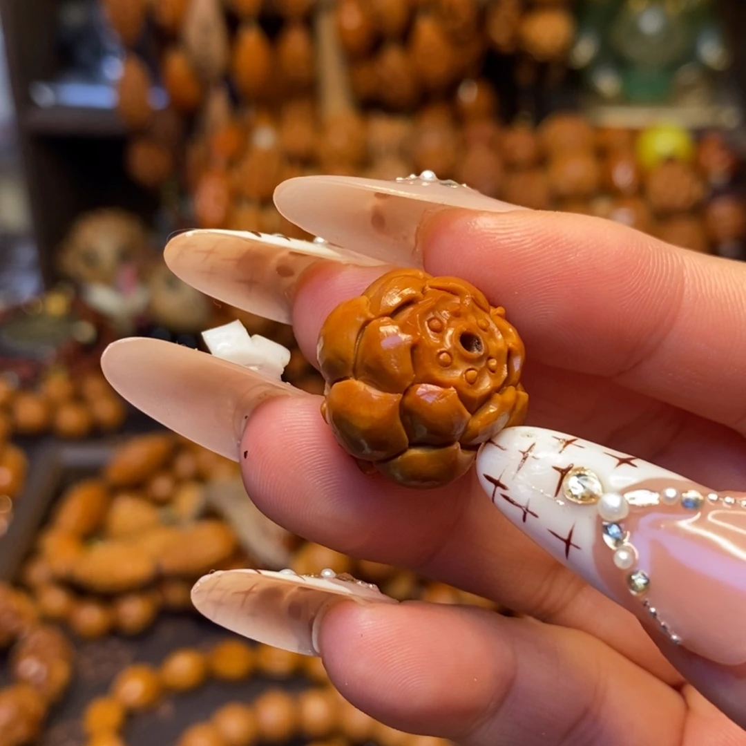 橄榄核吊坠手工莲花
