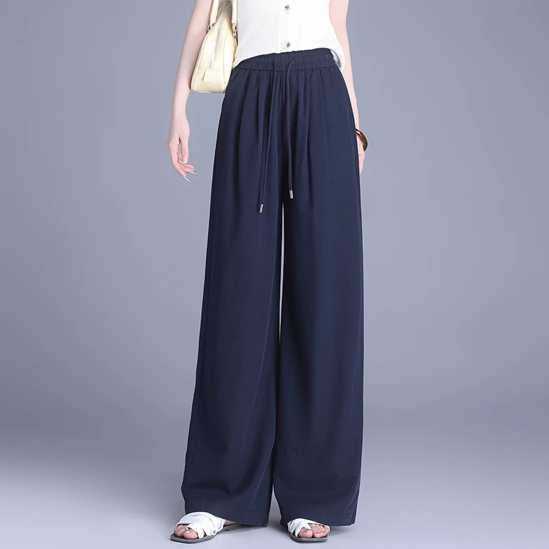 哥弟阿玛施正品高级感王妃女裤宽松垂感美腿百搭直筒阔腿女士裤子