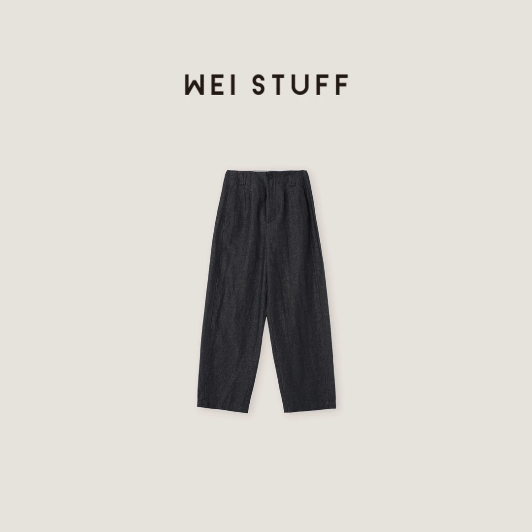 WEI STUFF 春季棉质时尚高腰舒适松弛感百搭显瘦休闲裤女 8921 S
