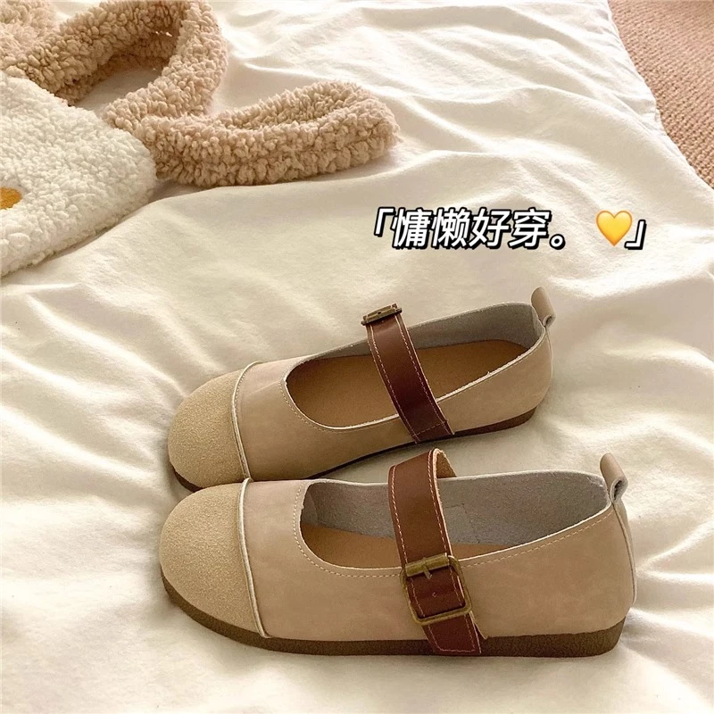 S012百搭软软慵懒晚晚风浅口单鞋女夏季一脚蹬懒人玛丽珍鞋日系