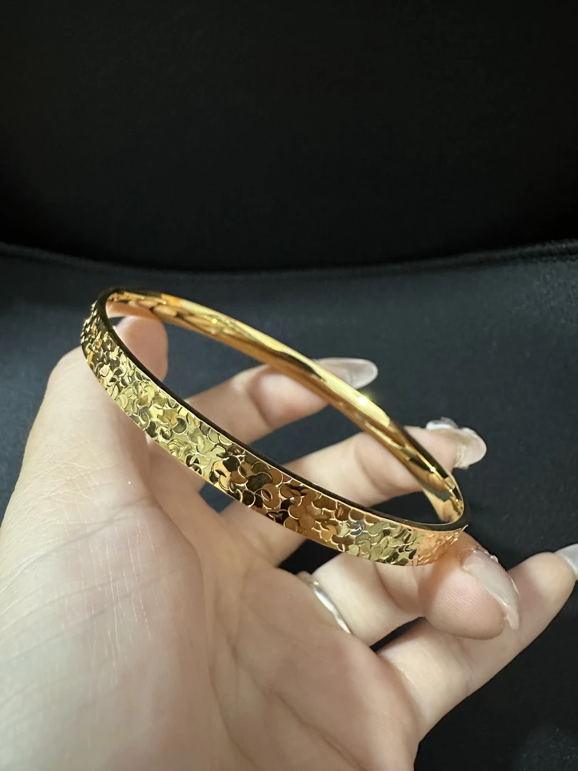 UK24-S025金色黄色碎冰冰手镯