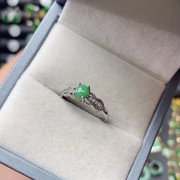 翡翠银S925镶嵌戒指