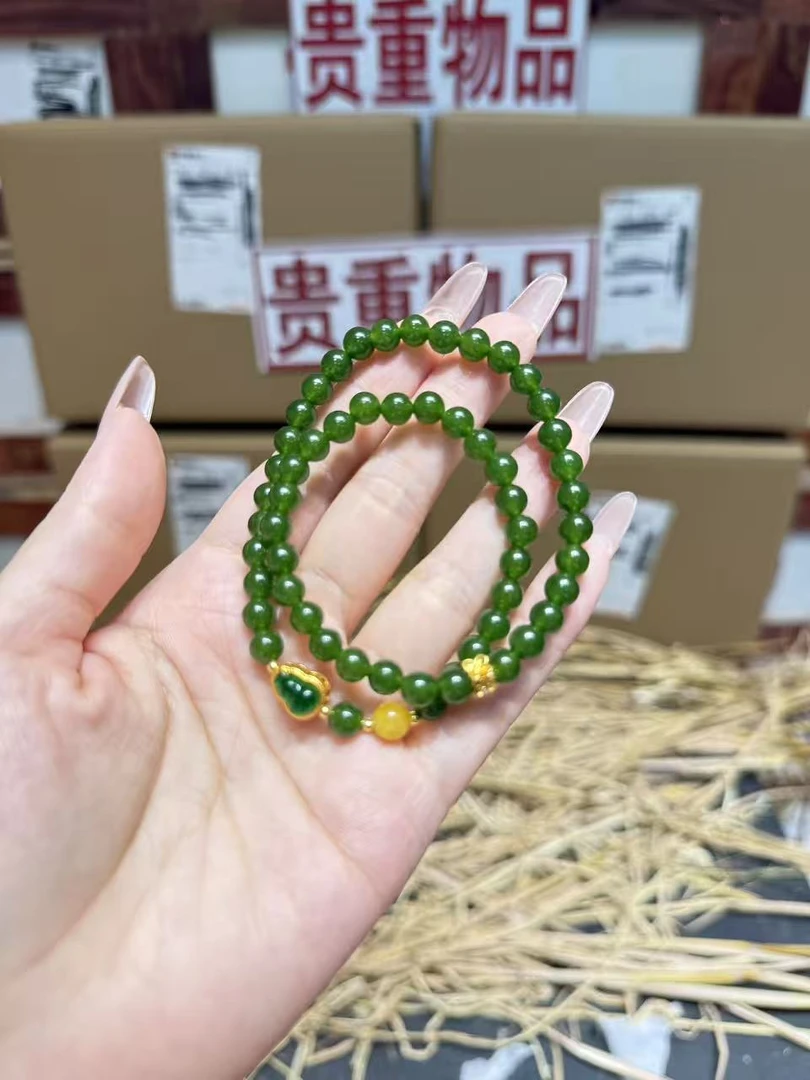 和田玉双圈手串无礼盒
