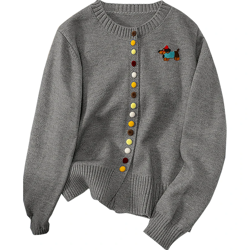 丝柏舍2025商场同款夏季欧若风彩色纽扣针织衫S51H0031Z