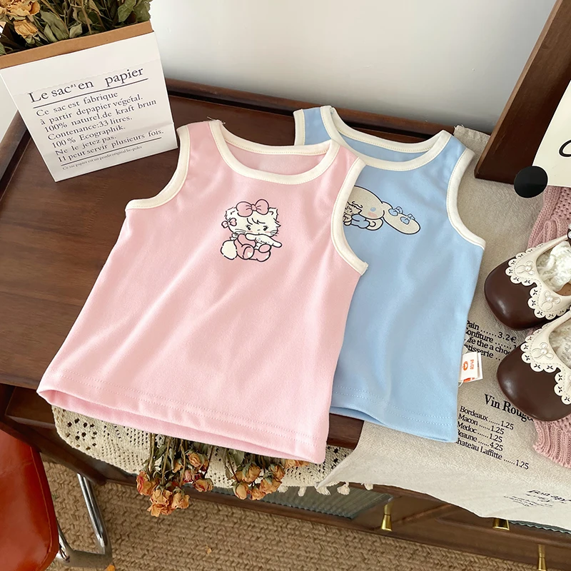 【橘止皮】儿童背心2024秋季新款女童卡通印花吊带QY245715