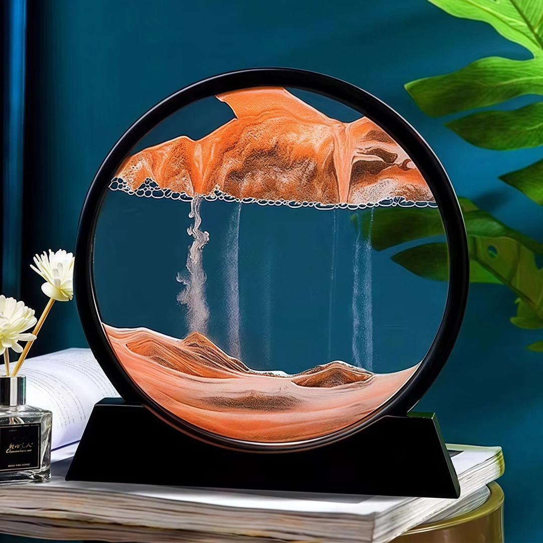 流沙画摆件高档次3d立体动态沙漏摆件办公室展示柜家居客厅装饰品