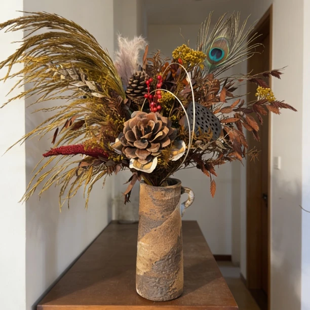 【秋野雀羽】永生花干花混搭花束办公室卧室客厅家居摆件
