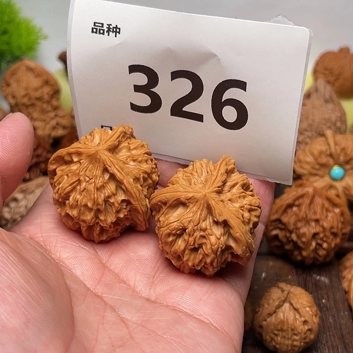 把件桃核三棱。边37。 326