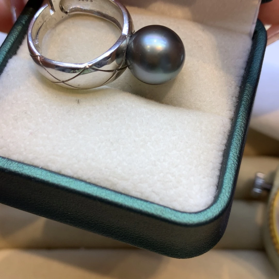 银S925镶嵌戒指海水珍珠