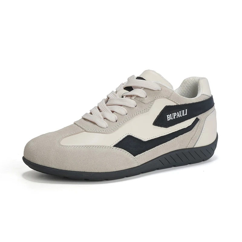 BUPAULI赛车鞋/薄底德训鞋情侣休闲风百搭内增高约5CM真皮鞋子男